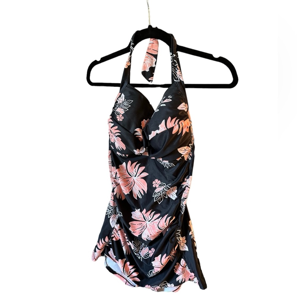Vintage Style Floral Bathing Suit w/ Built in Bra